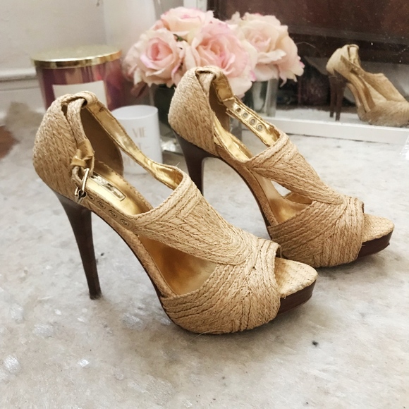 Report Signature Lucie 2 Platform Raffia Sandals - Picture 3 of 6